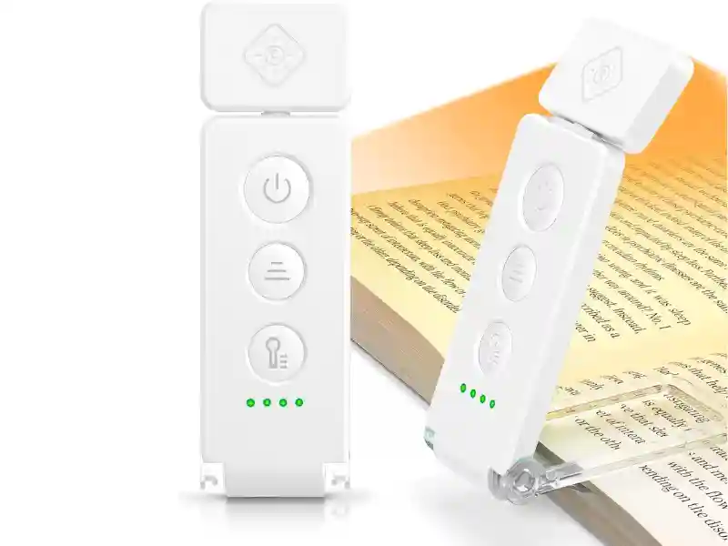 Rechargeable clip-on book light with adjustable color temperature