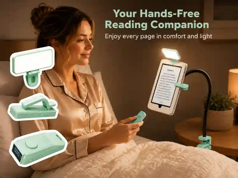RF remote page turner for Kindle and iPad with reading light