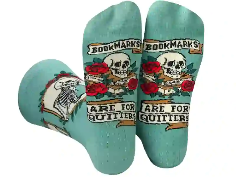 Funny reading socks with hidden message on the sole