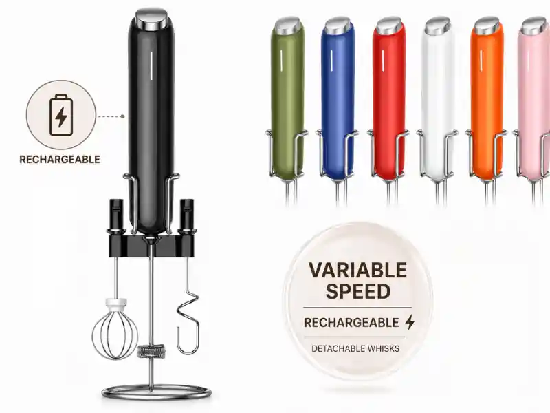InstaWhisk rechargeable handheld milk frother with detachable whisks