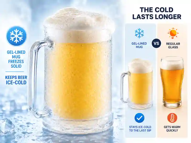 Double-wall gel freezer beer mugs